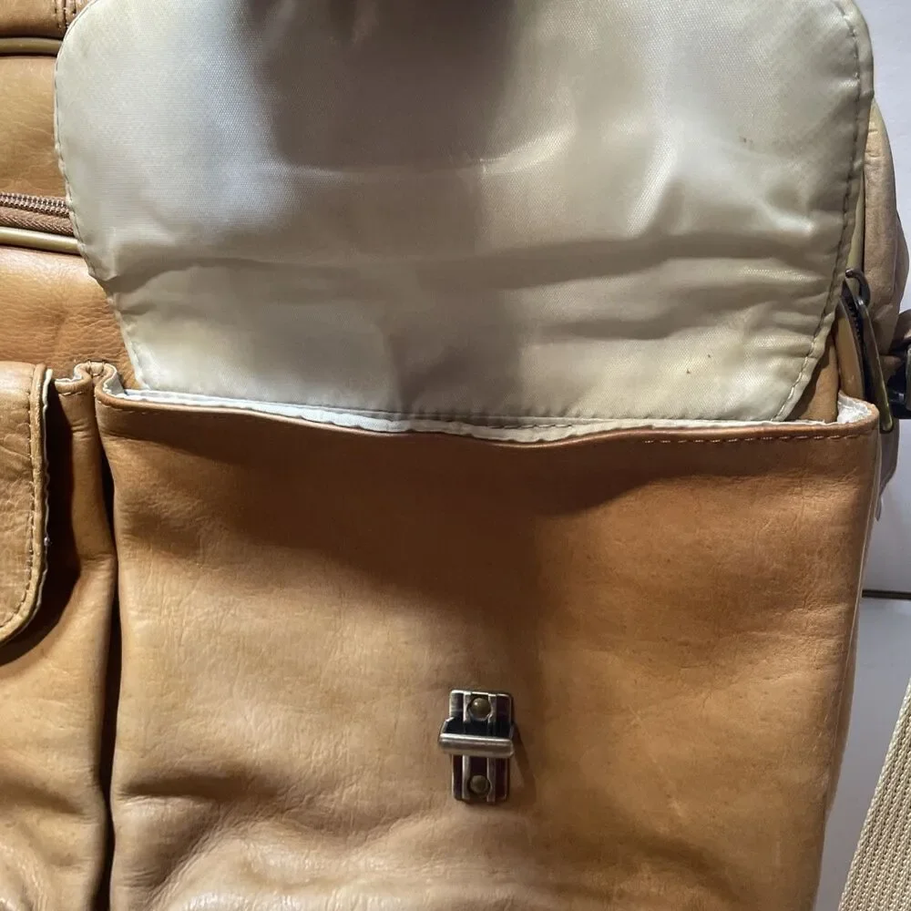 Leather Vintage Laptop Messenger Bag Men's Satchel Shoulder Brown Briefcase